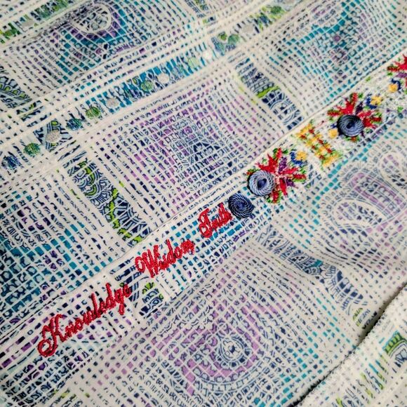 Robert Graham Pastel Paisley Blue Contrast Cotton Knowledge Wisdom Truth Shirt - Picture 6 of 8